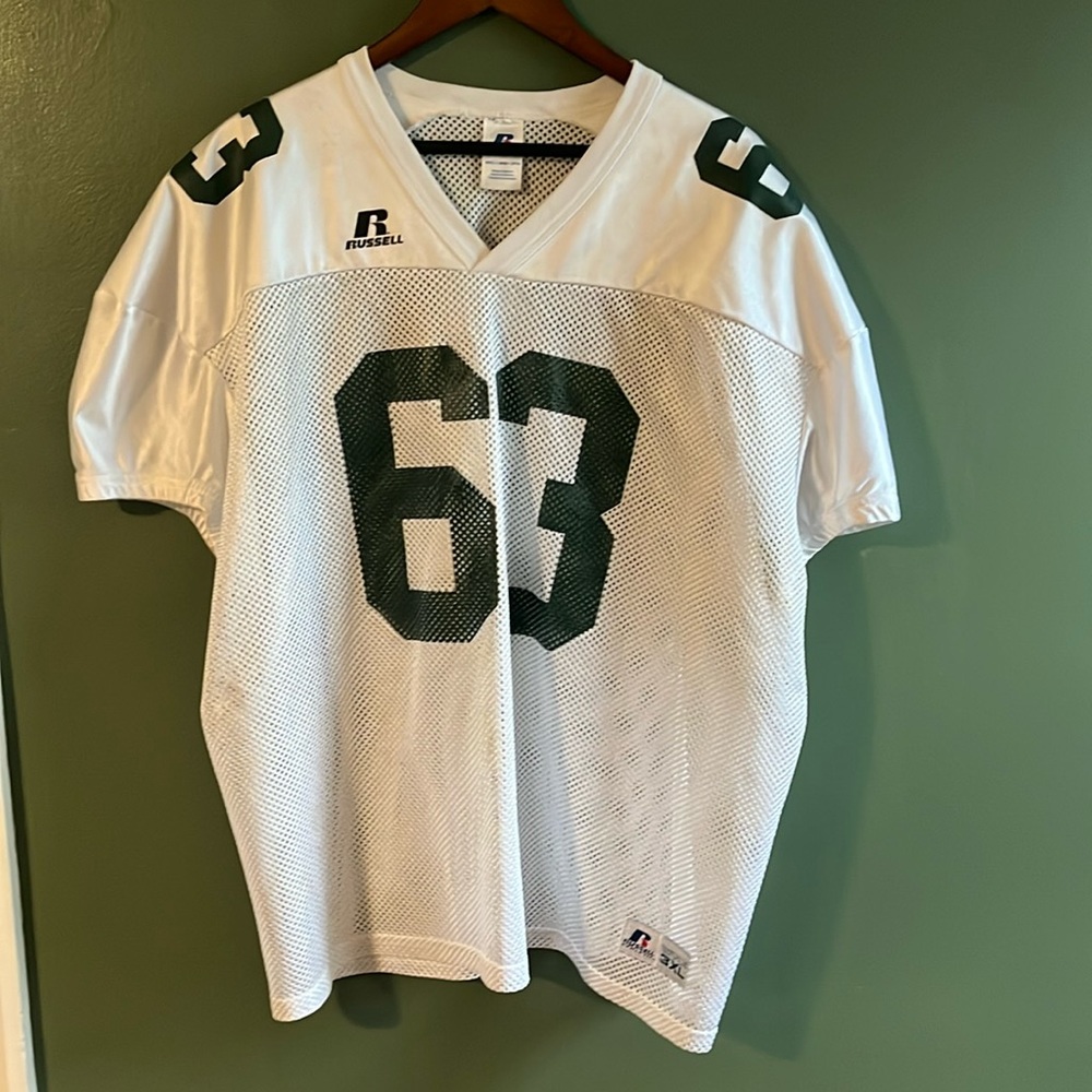 Russell Athletic - 3XL - Football Jersey #63 Dark Green & White S096BMK